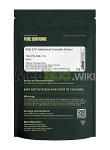 Packaging for 4C Labs PGD T27 Pineapple God Medical Cannabis Flower