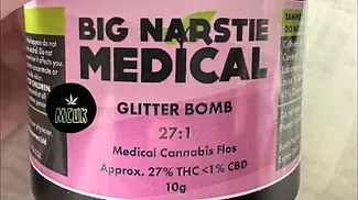 Big Narstie T27 Glitter Bomb Legal Medical cannabis flower in the UK