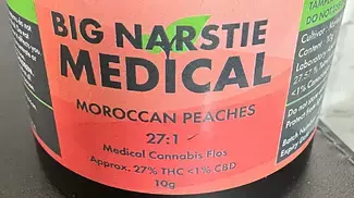 Big Narstie Moroccan Peaches 27%THC £8.50per gram UK Legal Medical Cannabis.