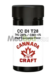 Packaging for Cannada Craft DI T28 Dante's Inferno #8 Medical Cannabis Flower