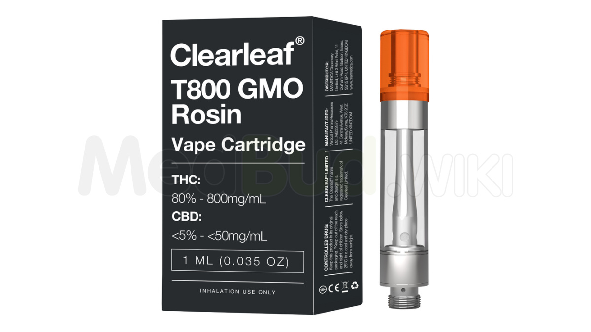 Clearleaf Rosin T800 GMO Vape Cartridge (510 Fitment) Medical Cannabis    MedBud UK