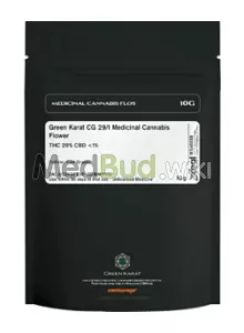 Packaging for Green Karat CG T29 Cool Grapes Medical Cannabis Flower