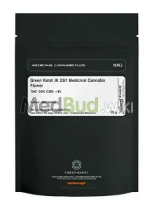 Packaging for Green Karat JK T29 JMO Skittlez Medical Cannabis Flower