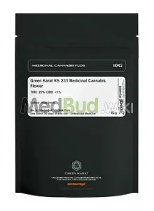 Packaging for Green Karat KS T27 King Sherb Medical Cannabis Flower
