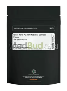 Packaging for Green Karat PV T30 Pavé S1 Medical Cannabis Flower