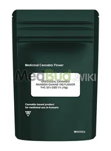 Packaging for GreenSeal Cannabis RGS Smalls T30 Rainbow Guava Medical Cannabis Flower