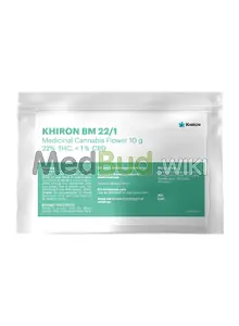 Packaging for Khiron BM T22 Biscotti Mintz (Cross) Medical Cannabis Flower