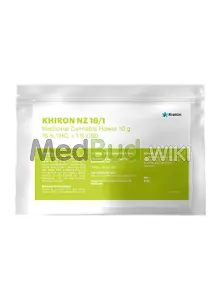 Packaging for Khiron NZ T16 Nordic Zest Medical Cannabis Flower