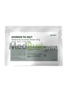 Packaging for Khiron TA T30 Titanimal Medical Cannabis Flower