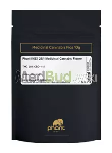Packaging for Phant INSX T20 Intersteller Medical Cannabis Flower