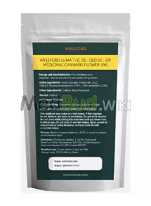 Packaging for Wellford Luma BPI T28 Black Pineapple Medical Cannabis Flower